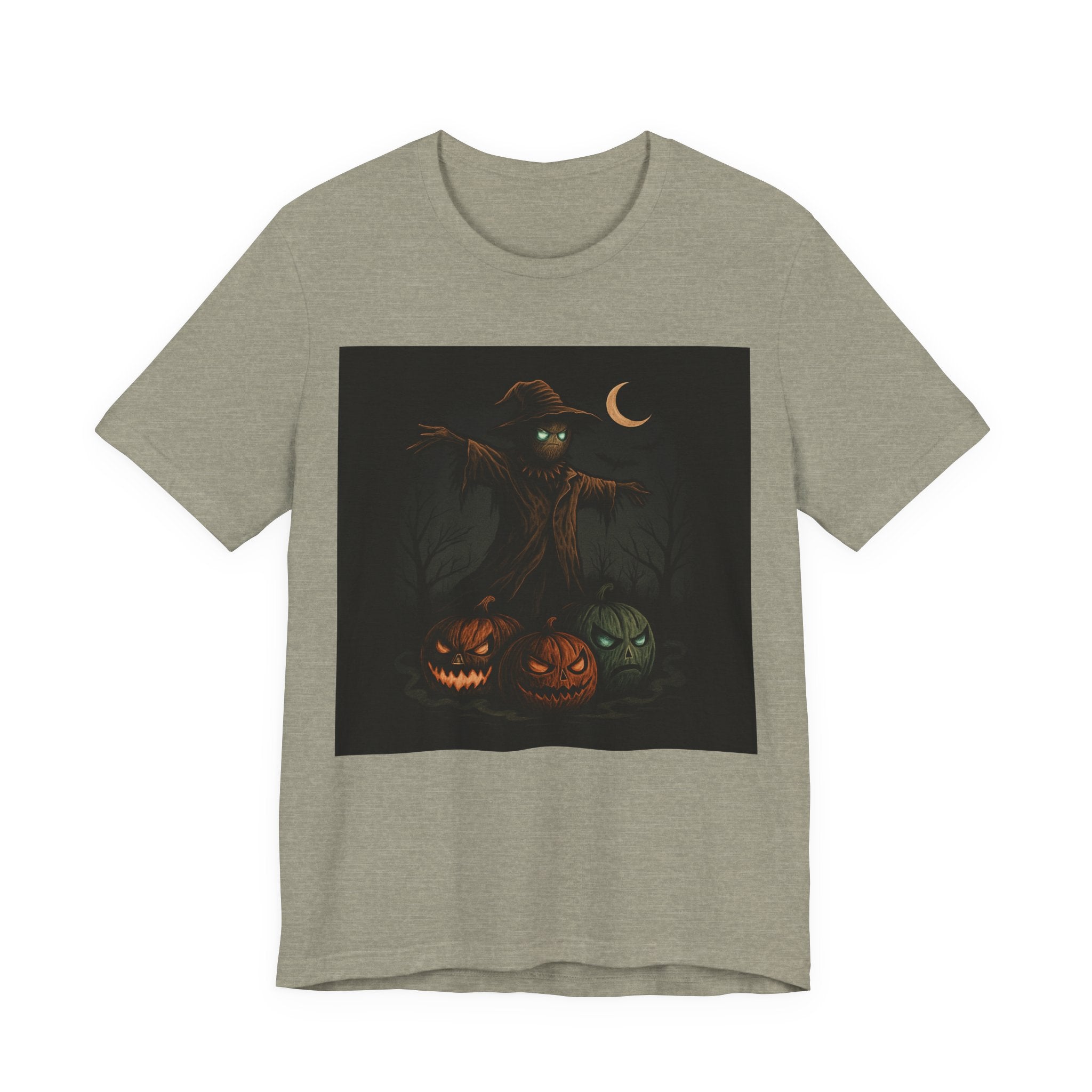 Halloween Scarecrow Tee, Unisex Short Sleeve Shirt for Fall, Spooky Costume Top, Pumpkin Lovers Gift, Perfect for Halloween Celebrations