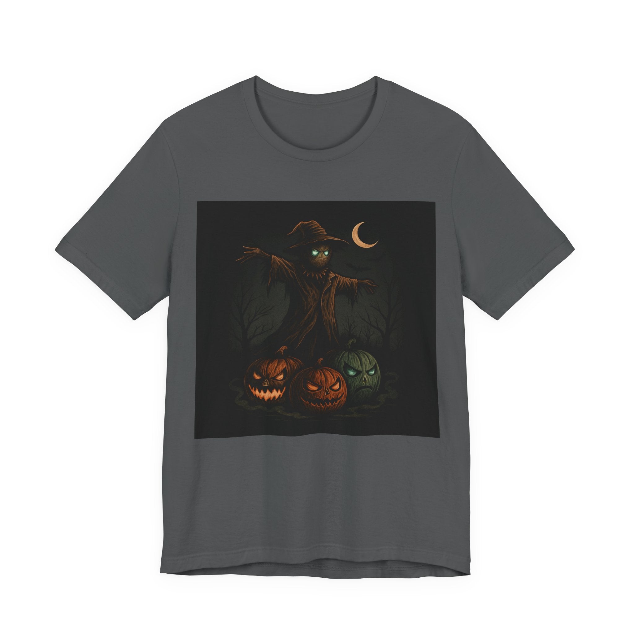 Halloween Scarecrow Tee, Unisex Short Sleeve Shirt for Fall, Spooky Costume Top, Pumpkin Lovers Gift, Perfect for Halloween Celebrations
