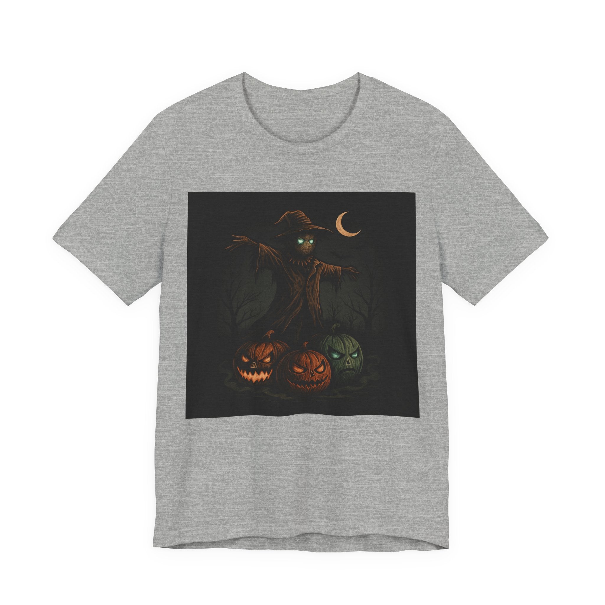 Halloween Scarecrow Tee, Unisex Short Sleeve Shirt for Fall, Spooky Costume Top, Pumpkin Lovers Gift, Perfect for Halloween Celebrations