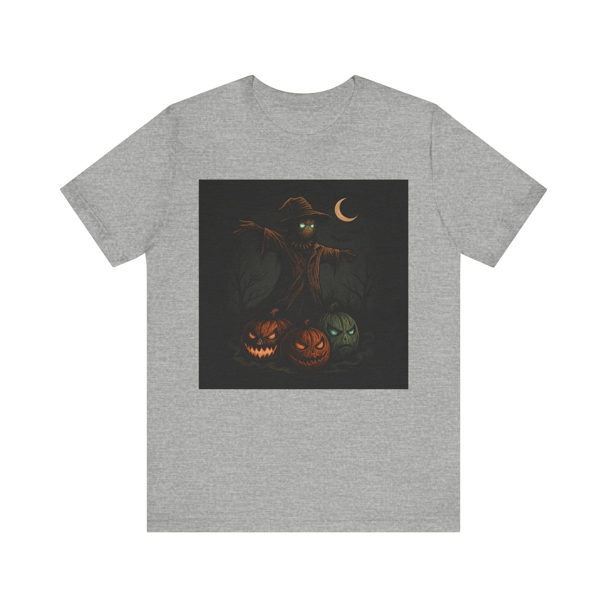 Halloween Scarecrow Tee, Unisex Short Sleeve Shirt for Fall, Spooky Costume Top, Pumpkin Lovers Gift, Perfect for Halloween Celebrations