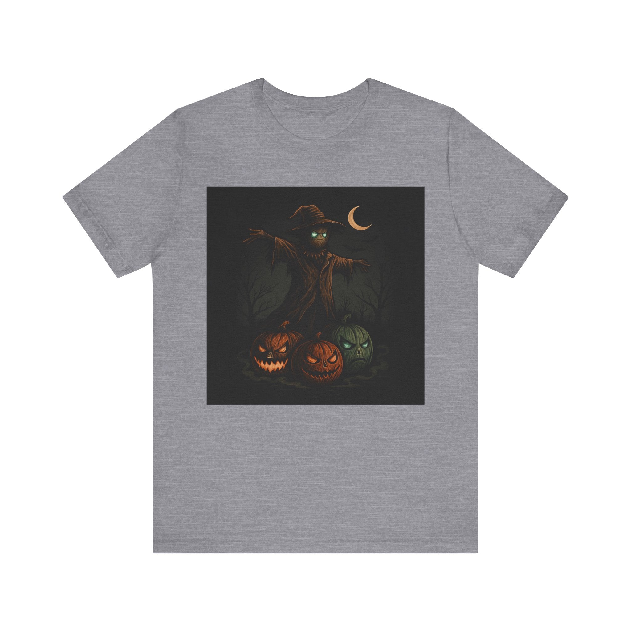 Halloween Scarecrow Tee, Unisex Short Sleeve Shirt for Fall, Spooky Costume Top, Pumpkin Lovers Gift, Perfect for Halloween Celebrations