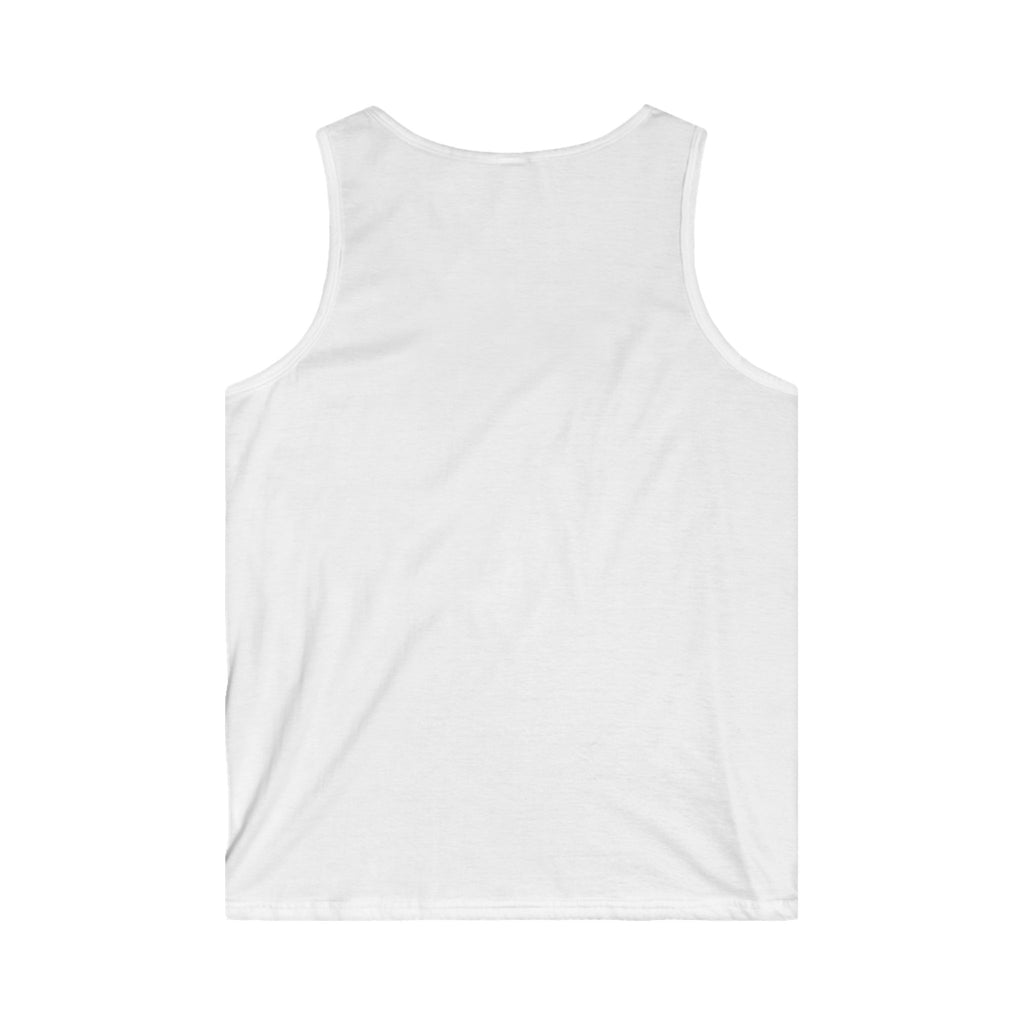 Men's Softstyle Tank Top with 'Ey Up!' Design, Casual Summer Wear, Perfect for Festivals, Beach, Workouts, Gift Idea