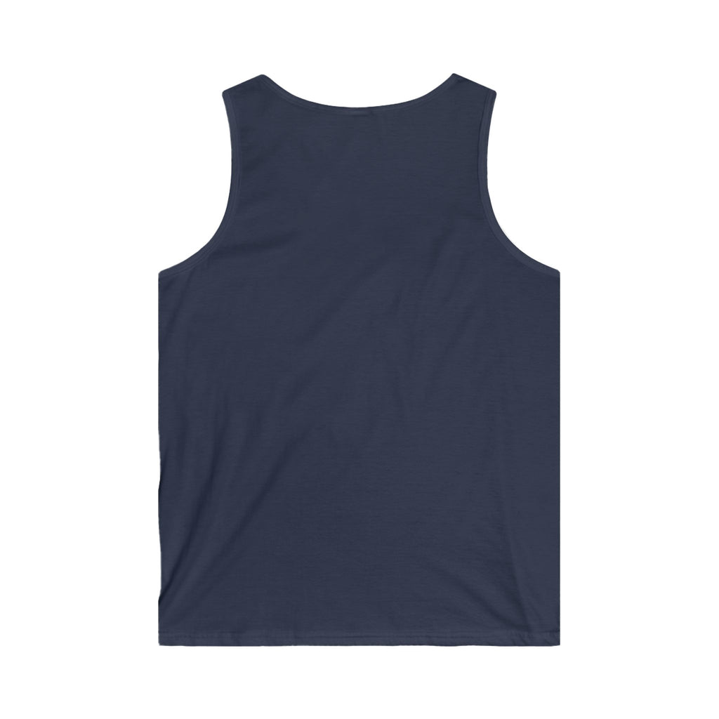 Men's Softstyle Tank Top with 'Ey Up!' Design, Casual Summer Wear, Perfect for Festivals, Beach, Workouts, Gift Idea