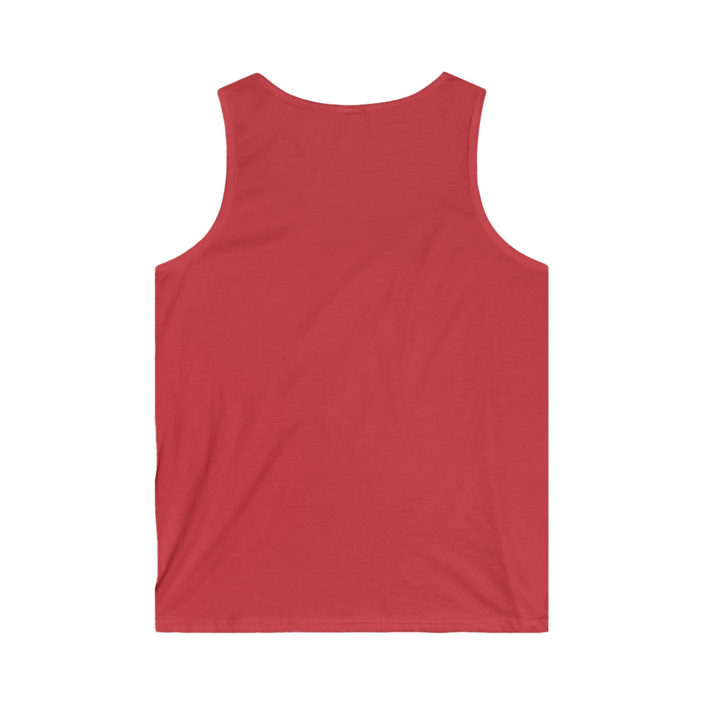 Men's Softstyle Tank Top with 'Ey Up!' Design, Casual Summer Wear, Perfect for Festivals, Beach, Workouts, Gift Idea