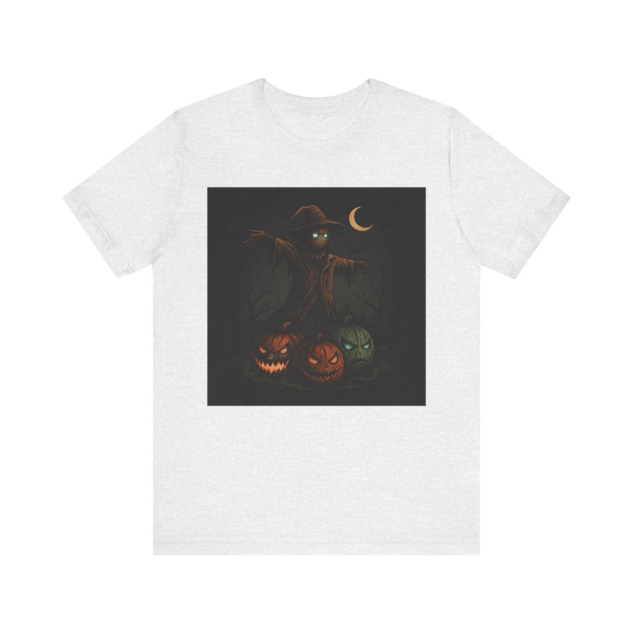 Halloween Scarecrow Tee, Unisex Short Sleeve Shirt for Fall, Spooky Costume Top, Pumpkin Lovers Gift, Perfect for Halloween Celebrations