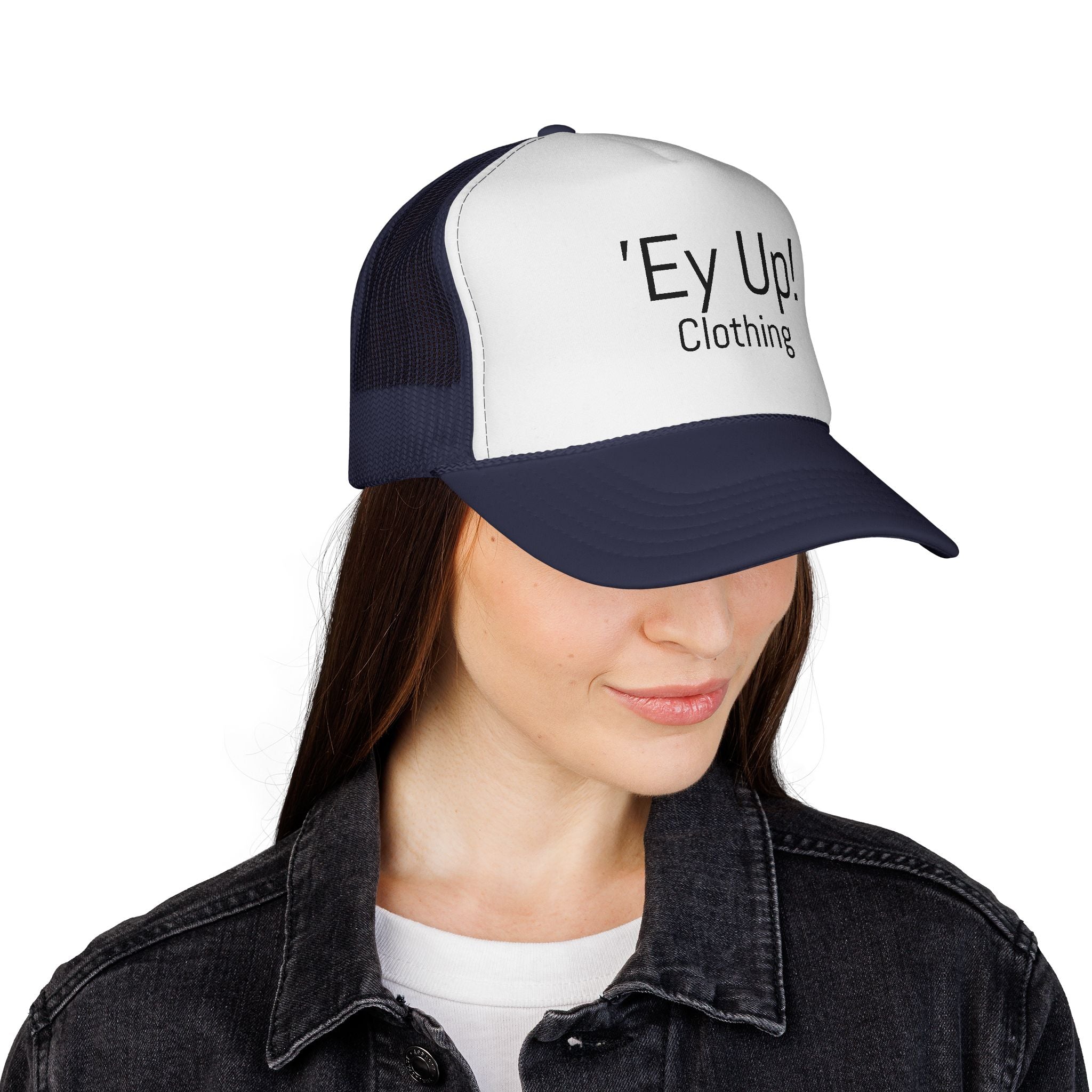 Cool Trucker Cap with 'Ey Up!' Design, Ideal for Outdoor Adventures, Casual Style, Gift for Him/Her, Perfect for Festivals, Sports Events