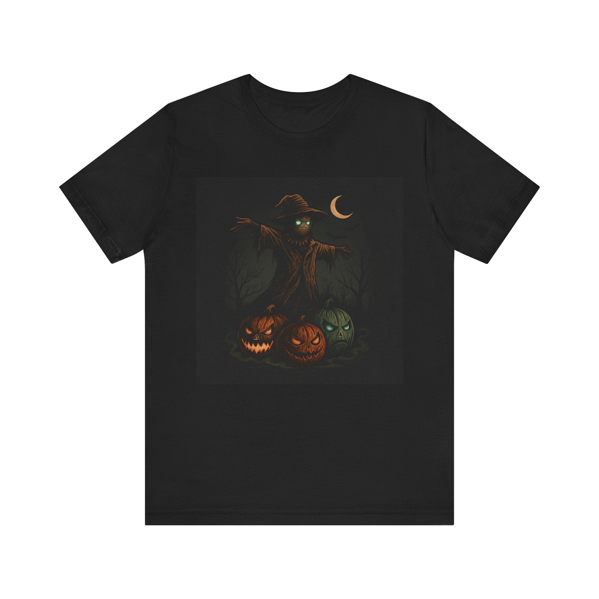 Halloween Scarecrow Tee, Unisex Short Sleeve Shirt for Fall, Spooky Costume Top, Pumpkin Lovers Gift, Perfect for Halloween Celebrations
