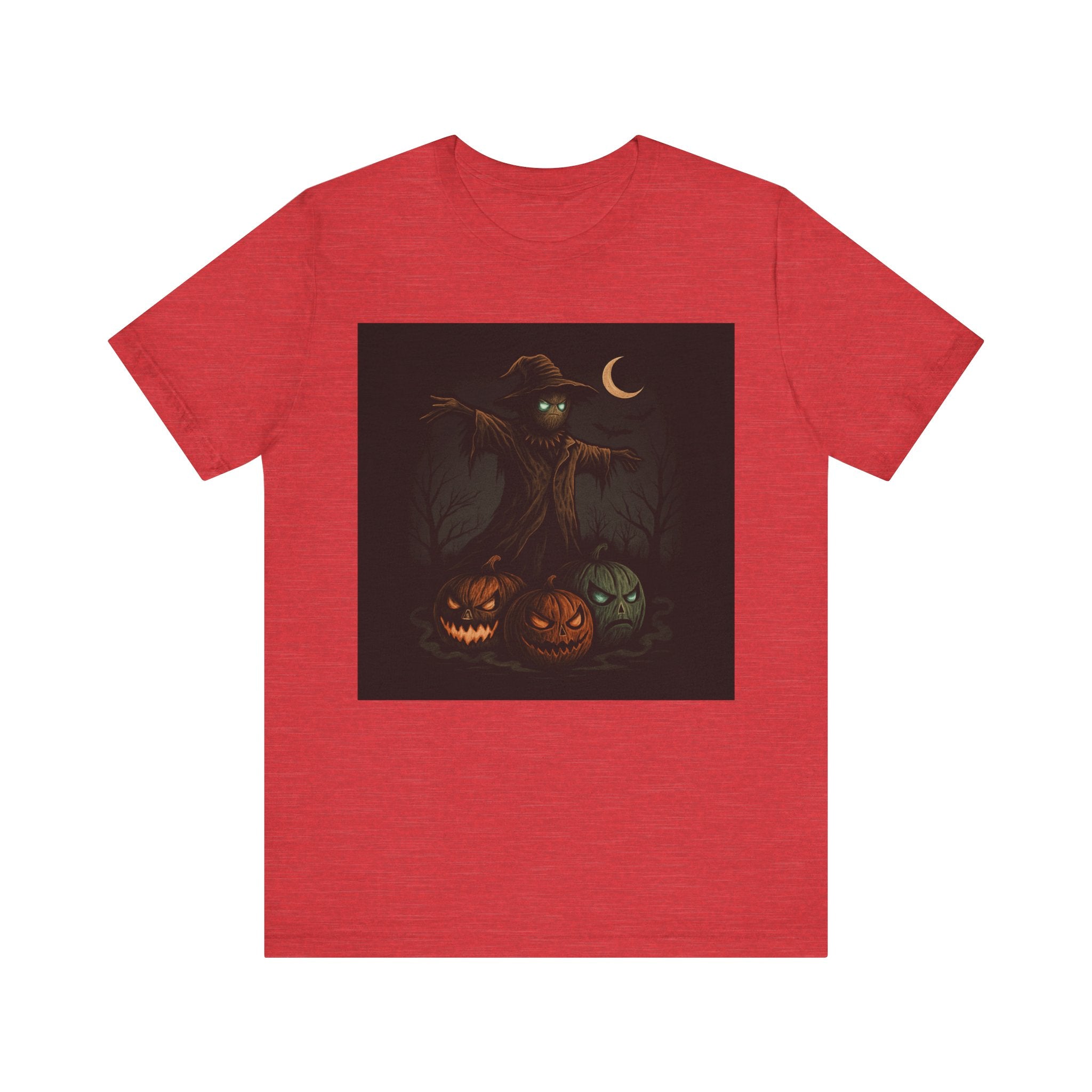 Halloween Scarecrow Tee, Unisex Short Sleeve Shirt for Fall, Spooky Costume Top, Pumpkin Lovers Gift, Perfect for Halloween Celebrations