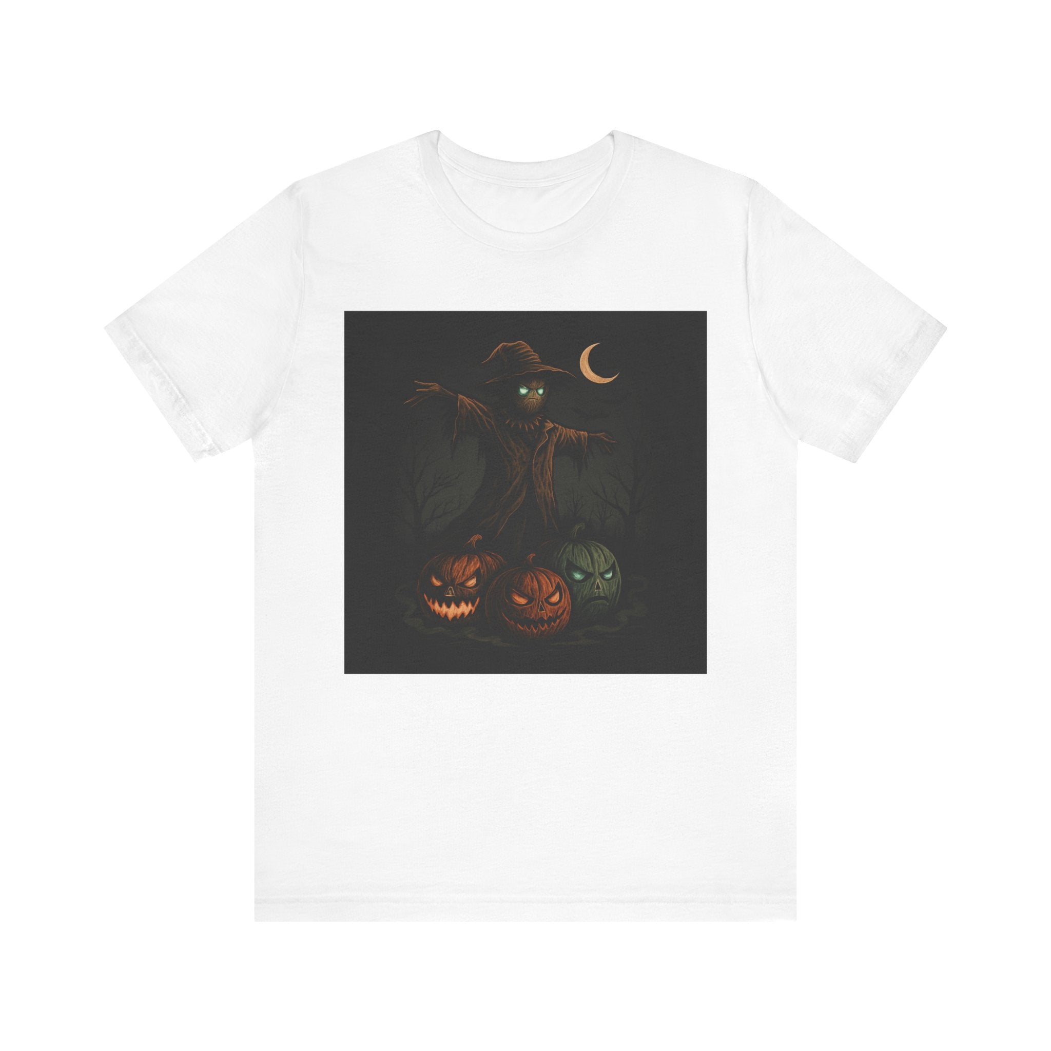 Halloween Scarecrow Tee, Unisex Short Sleeve Shirt for Fall, Spooky Costume Top, Pumpkin Lovers Gift, Perfect for Halloween Celebrations