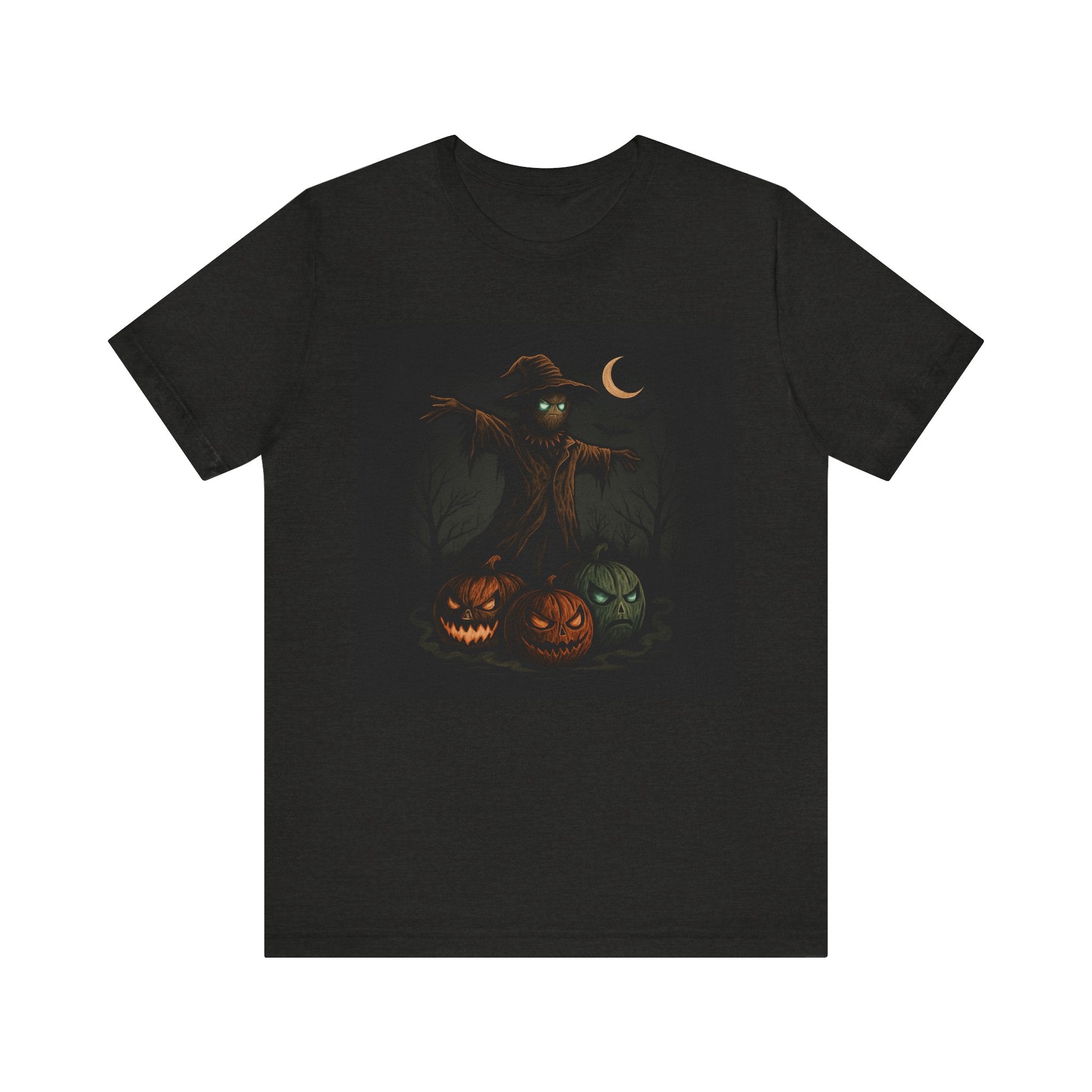 Halloween Scarecrow Tee, Unisex Short Sleeve Shirt for Fall, Spooky Costume Top, Pumpkin Lovers Gift, Perfect for Halloween Celebrations