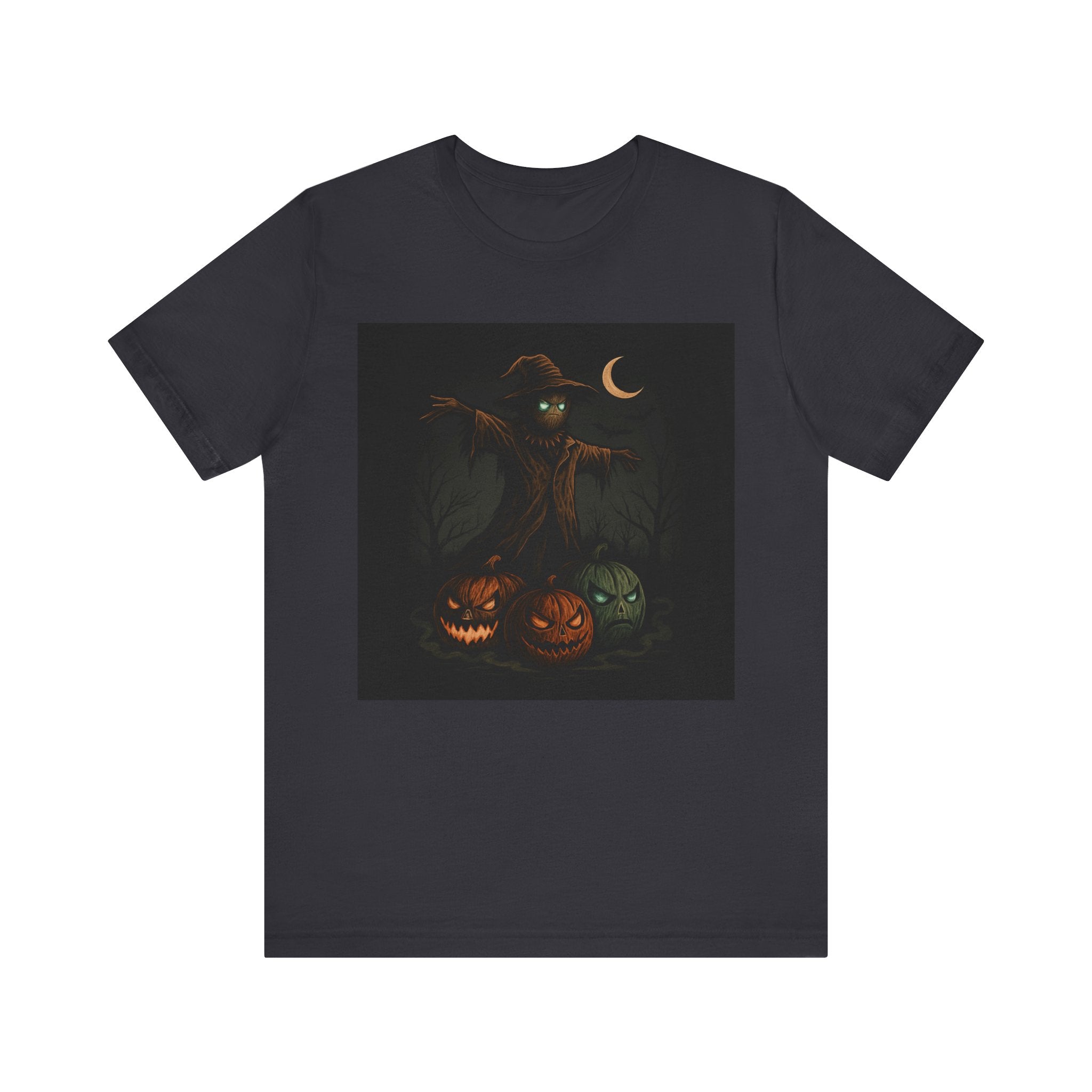Halloween Scarecrow Tee, Unisex Short Sleeve Shirt for Fall, Spooky Costume Top, Pumpkin Lovers Gift, Perfect for Halloween Celebrations
