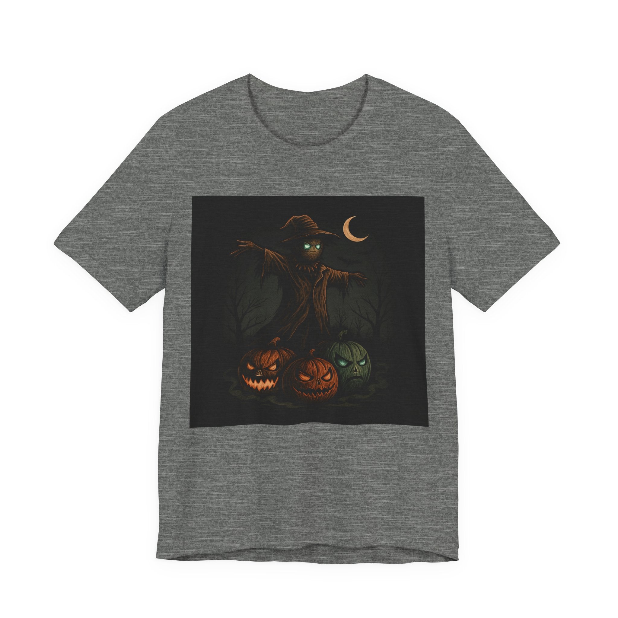 Halloween Scarecrow Tee, Unisex Short Sleeve Shirt for Fall, Spooky Costume Top, Pumpkin Lovers Gift, Perfect for Halloween Celebrations