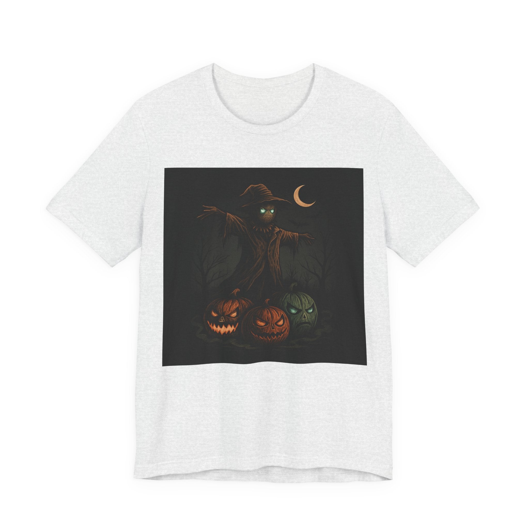 Halloween Scarecrow Tee, Unisex Short Sleeve Shirt for Fall, Spooky Costume Top, Pumpkin Lovers Gift, Perfect for Halloween Celebrations