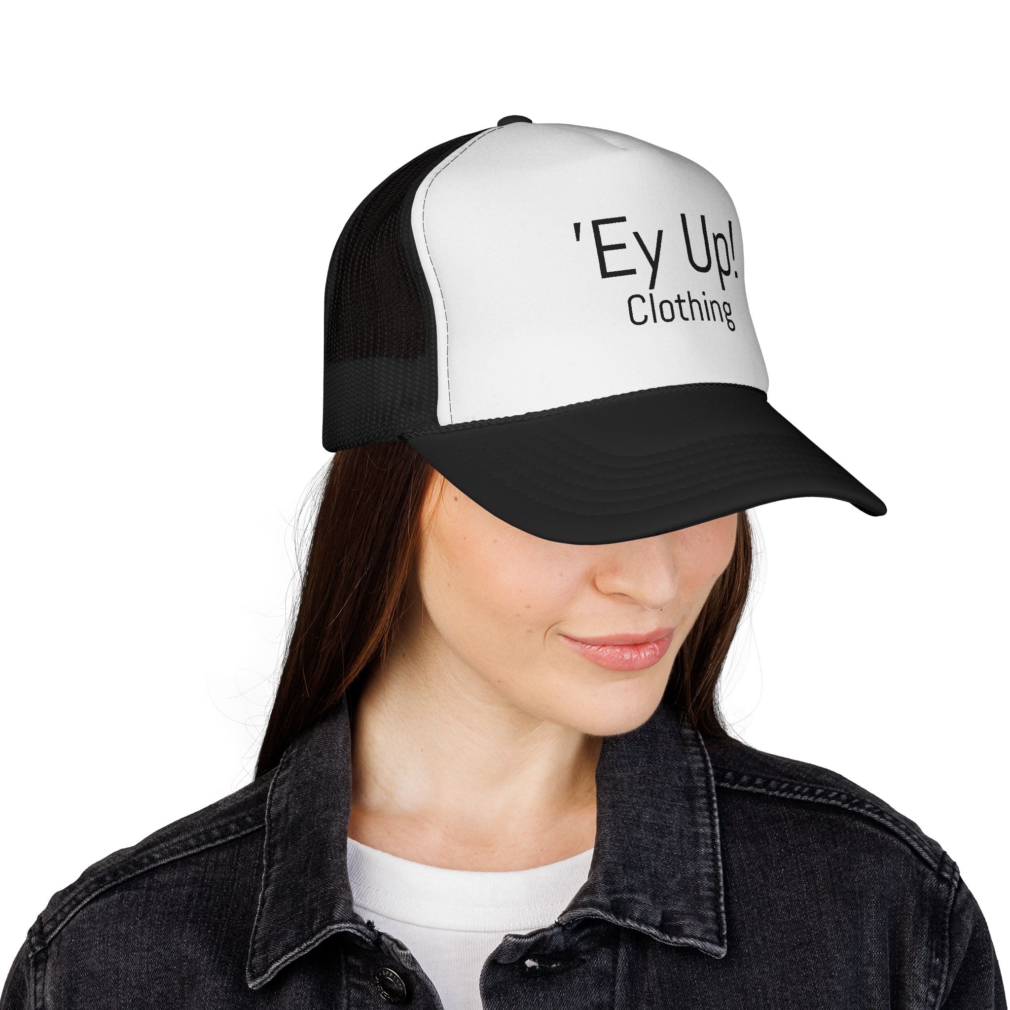 Cool Trucker Cap with 'Ey Up!' Design, Ideal for Outdoor Adventures, Casual Style, Gift for Him/Her, Perfect for Festivals, Sports Events
