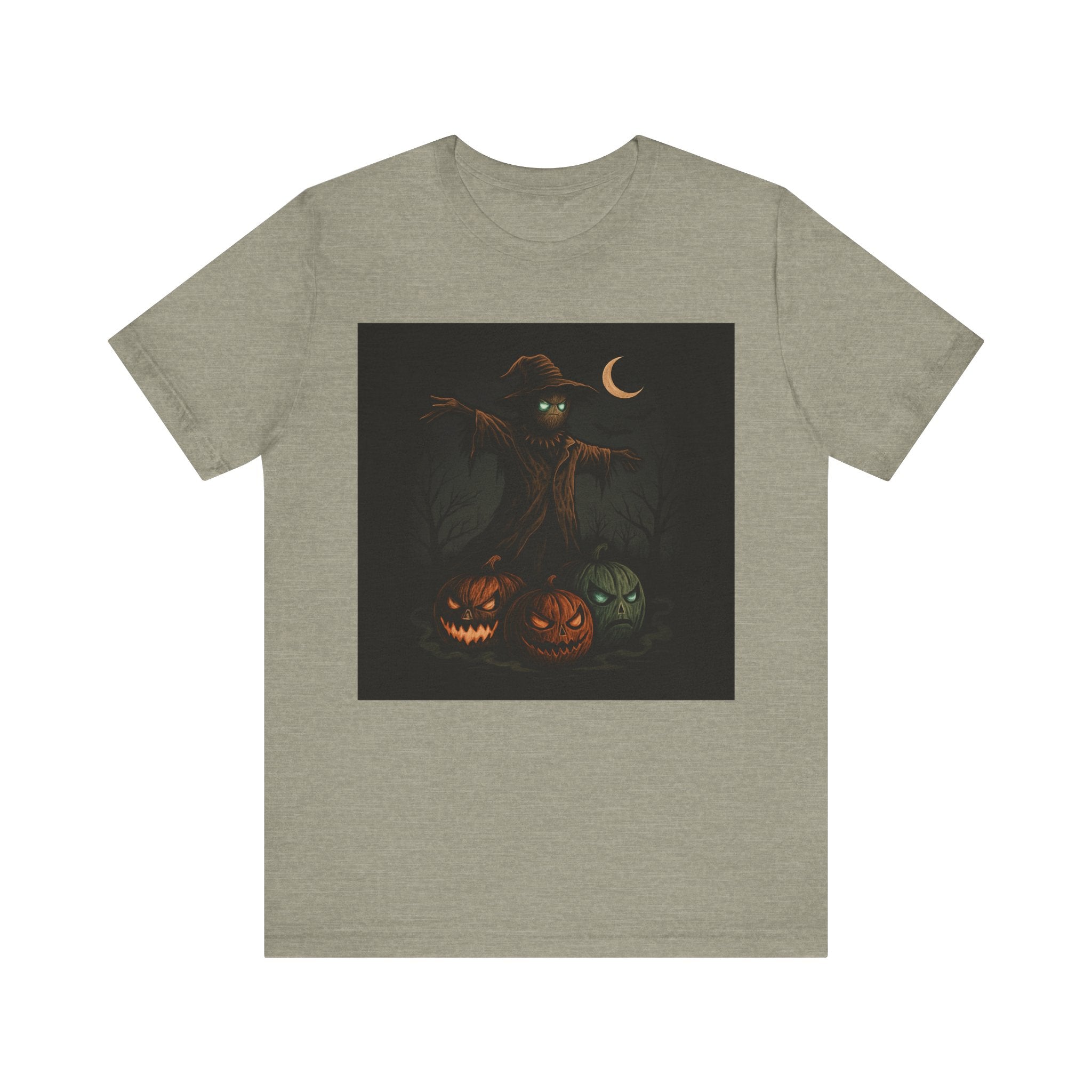 Halloween Scarecrow Tee, Unisex Short Sleeve Shirt for Fall, Spooky Costume Top, Pumpkin Lovers Gift, Perfect for Halloween Celebrations