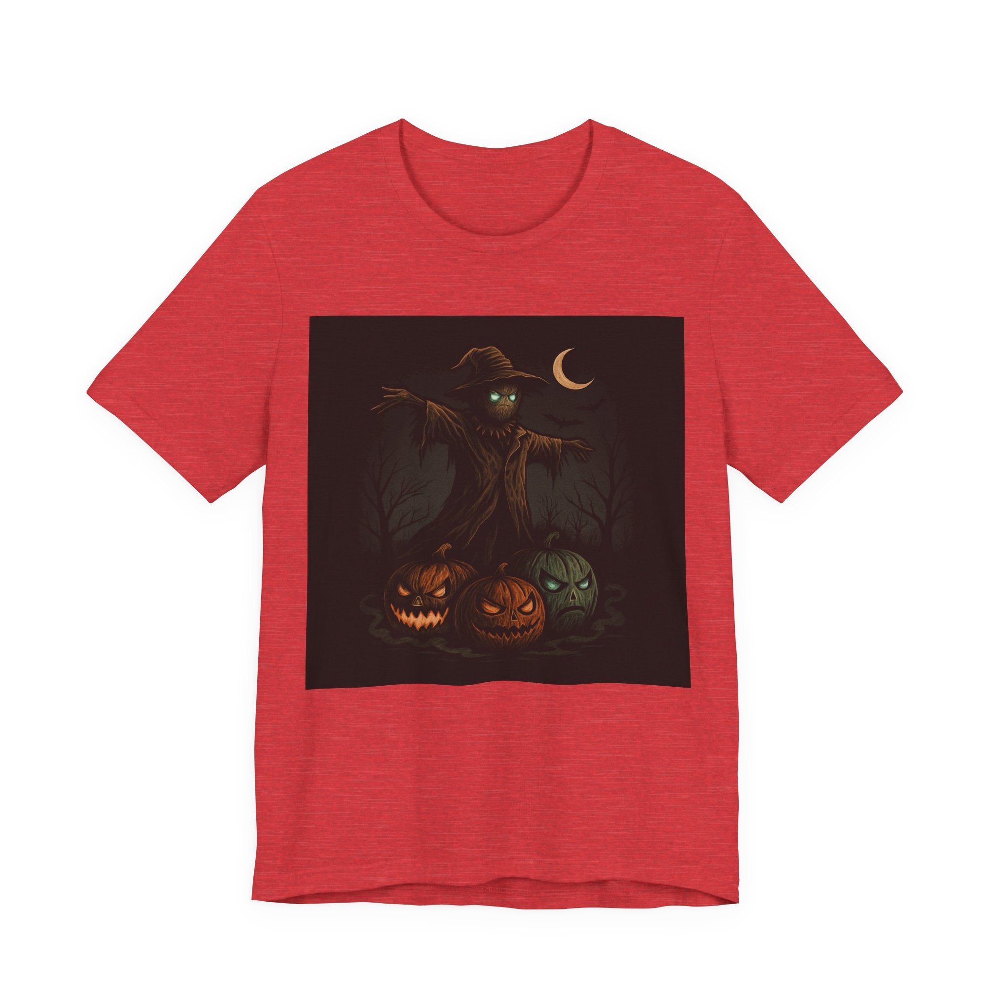 Halloween Scarecrow Tee, Unisex Short Sleeve Shirt for Fall, Spooky Costume Top, Pumpkin Lovers Gift, Perfect for Halloween Celebrations