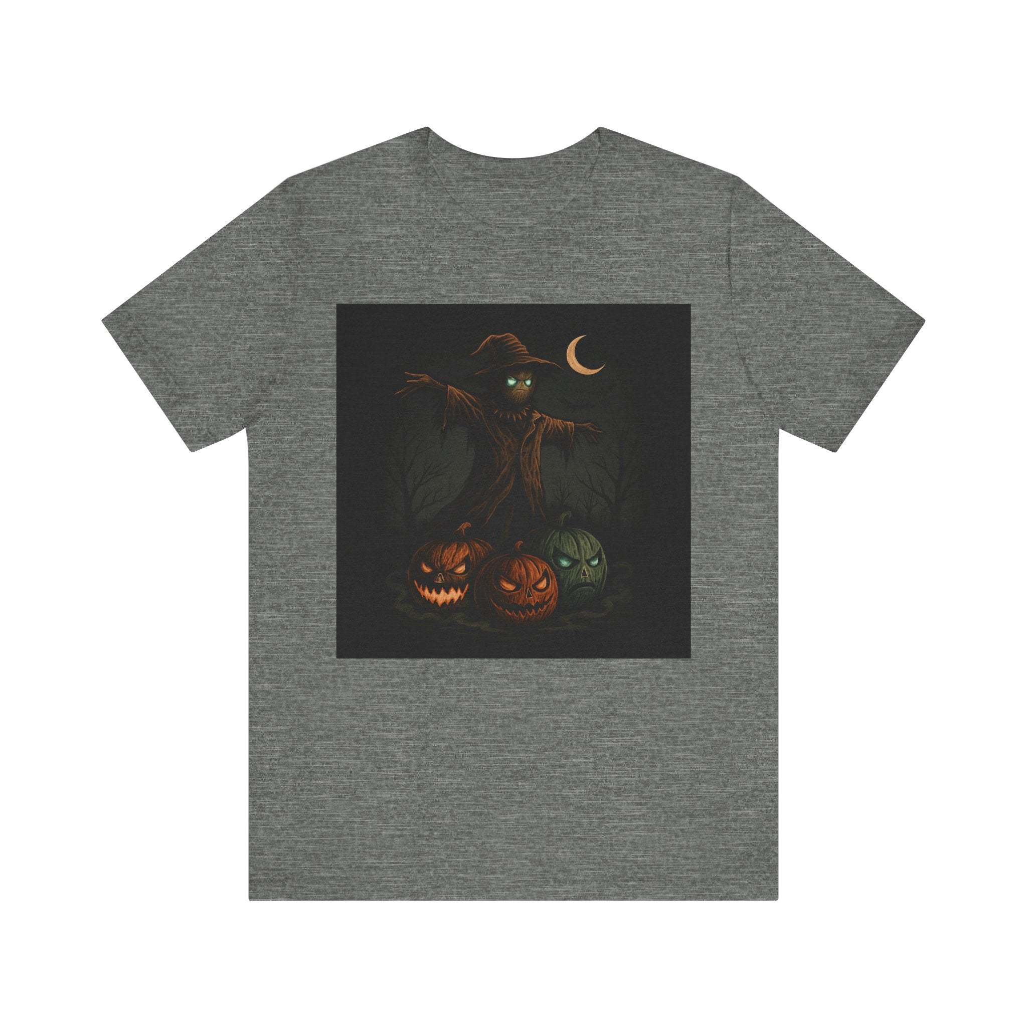 Halloween Scarecrow Tee, Unisex Short Sleeve Shirt for Fall, Spooky Costume Top, Pumpkin Lovers Gift, Perfect for Halloween Celebrations